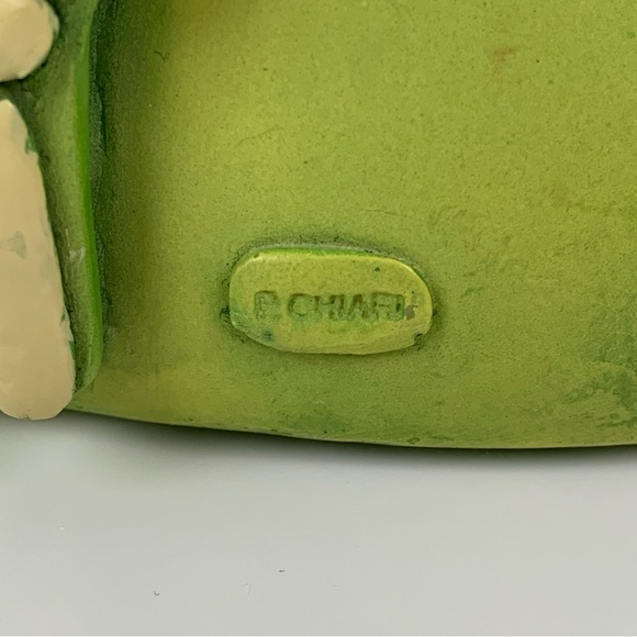 Vintage Chubby Quirky Green Dragon Piggy Bank Paolo Chiari Adorable Derpy Read - Picture 7 of 16